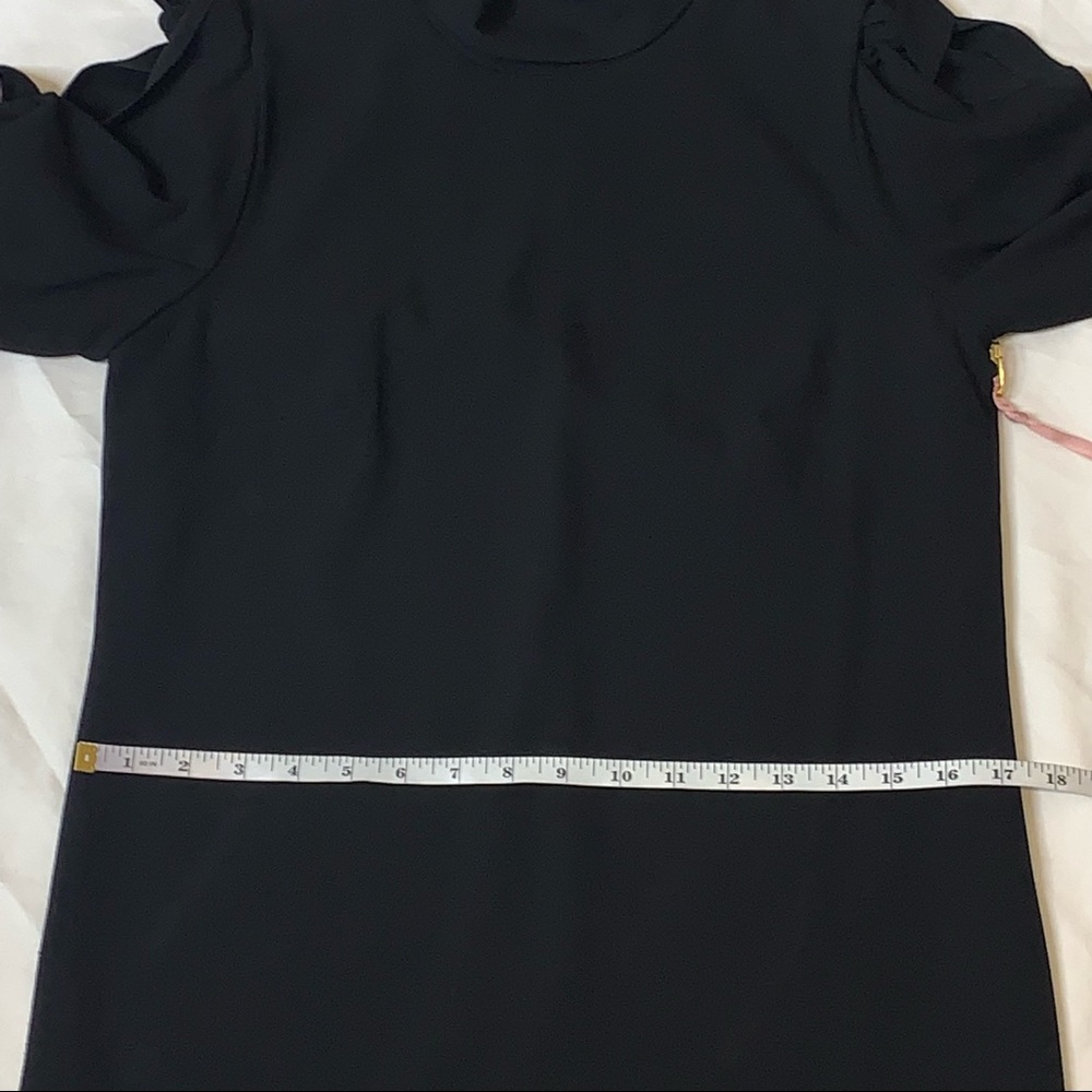 💥SOLD💥Alex Marie Nina Bow Sleeves Mock Neck Mini Dress Black Sz 2 NWT - Picture 8 of 10